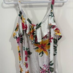 Old Navy Floral Ruffle Tank Top